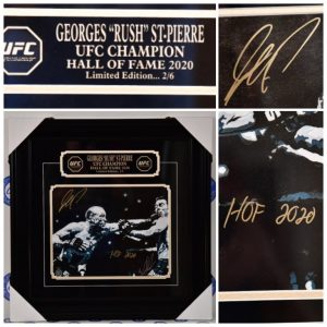 Georges St-Pierre Autographed 11 x 14 Hall of Fame Framed Limited Edition #’d to 6