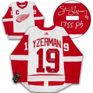 Steve Yzerman Detroit Red Wings Signed White Adidas Jersey Inscribed